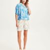 Damen Knowledge Cotton Apparel | Seabreeze Tencelu2122 Print Shorts Light Feather Gray | Xs