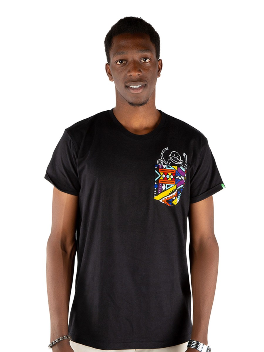 Herren Kipepeo Clothing | Kipepeo Clothing Nyani Mu00E4Nner T-Shirt Black | S