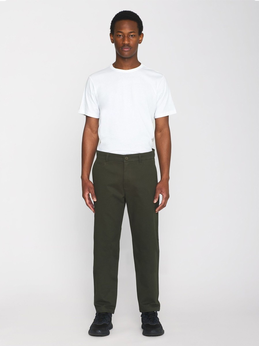 Herren Knowledge Cotton Apparel | Knowledge Cotton Apparel Chuck Regular Chino Twill Pants Forrest Night | 31/32