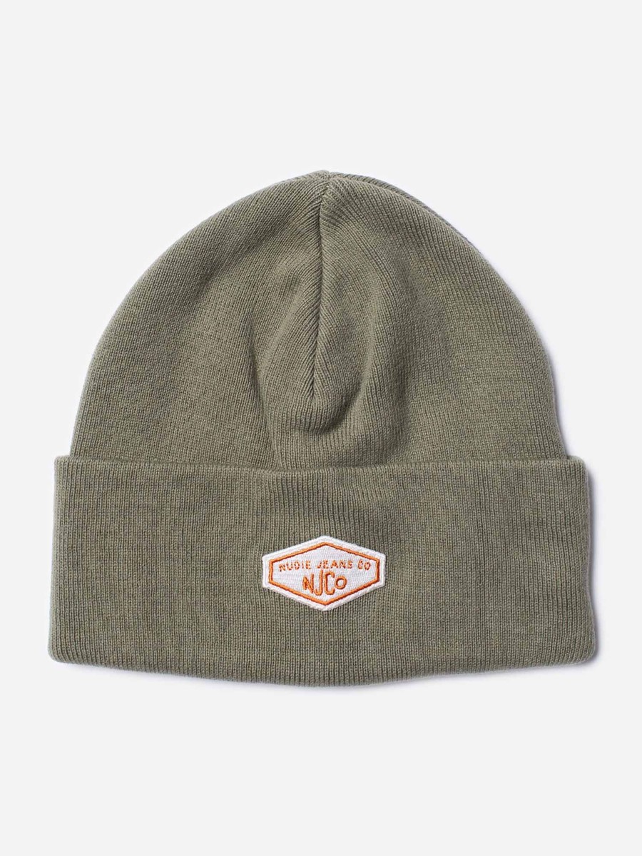 Damen Nudie Jeans | Nudie Jeans Beanie Njco Pale Olive | Onesize