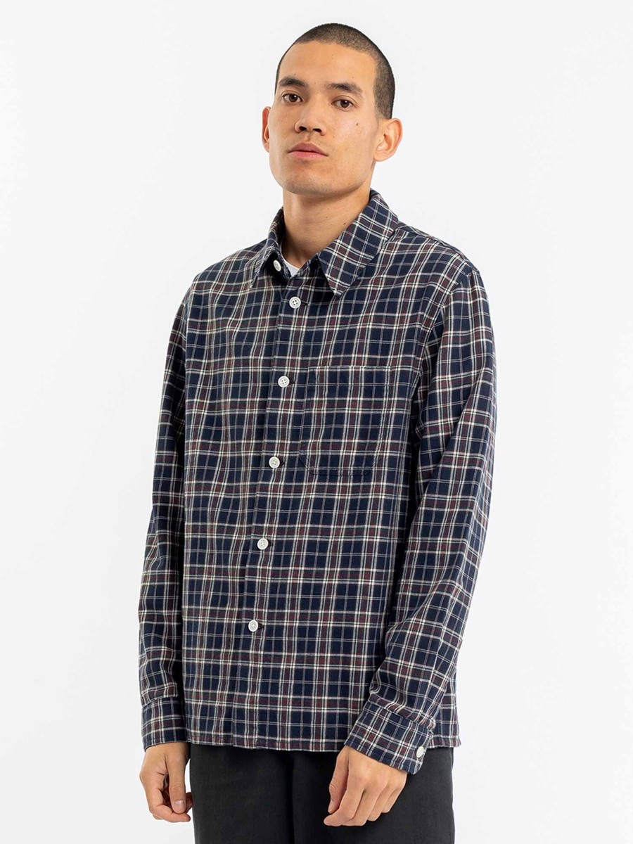 Herren Rotholz | Rotholz Check Overshirt Navy | S