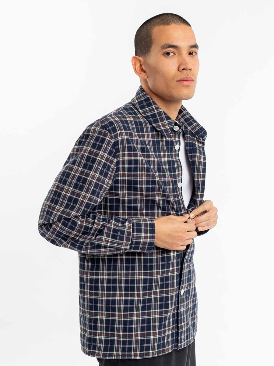 Herren Rotholz | Rotholz Check Overshirt Navy | S