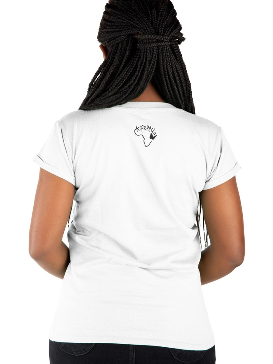 Damen Kipepeo Clothing | Nyani Frauen T-Shirt White | L