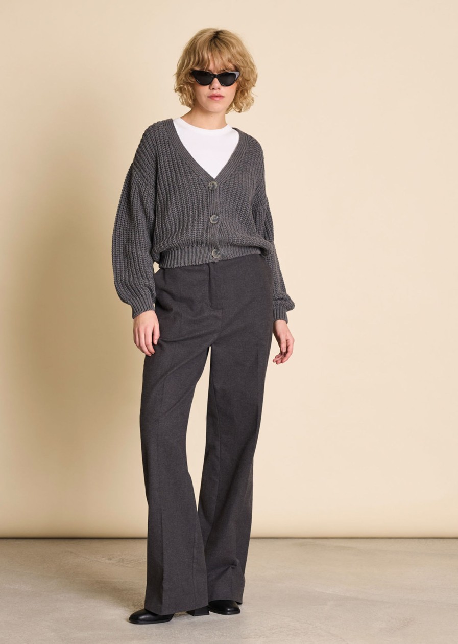 Damen JAN 'N JUNE | Jan 'N June Knit Jacket Lena Dark Grey | L