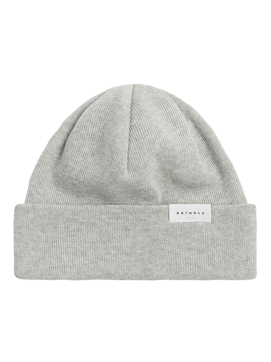 Herren Rotholz | Rotholz Short Fine Merino Beanie Grey | Onesize