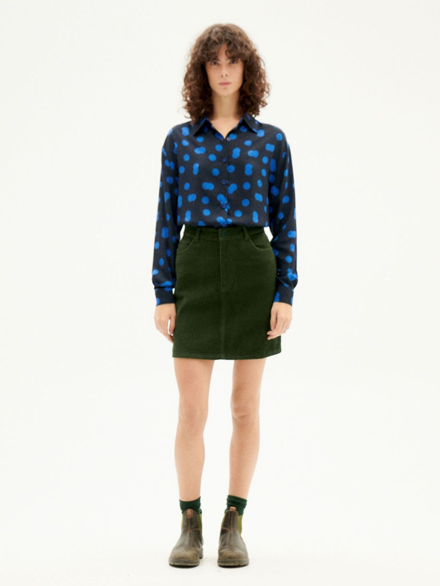 Damen Thinking MU | Thinking Mu Daisy Kati Blouse Dots Blue | Xs