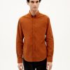 Herren Thinking MU | Thinking Mu Microcorduroy Ant Shirt Clay Red | S