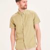 Herren Knowledge Cotton Apparel | Knowledge Cotton Apparel Larch Tencel Garment Dyed Ss Custom Fit Shirt Sage | S