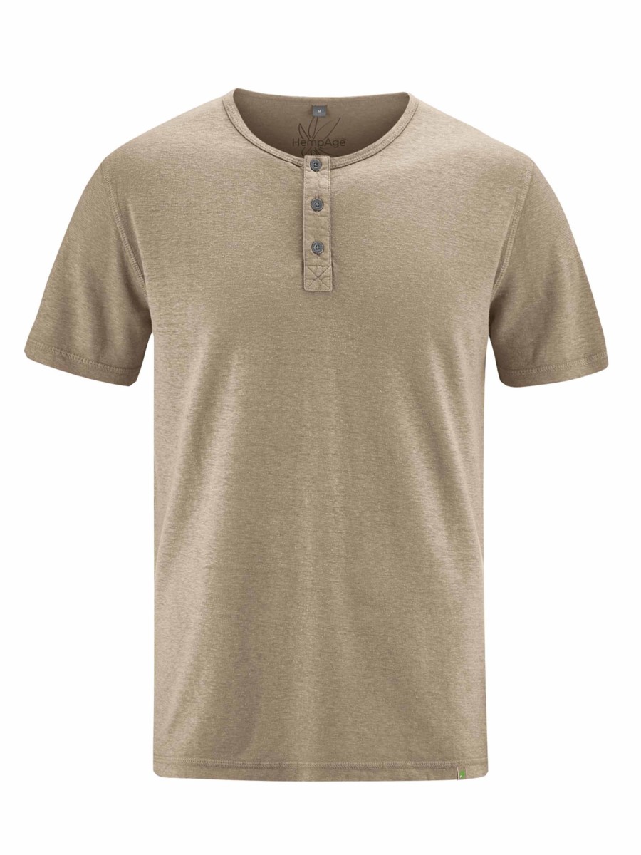 Herren HempAge | Hempage Solides Henley Grit | L