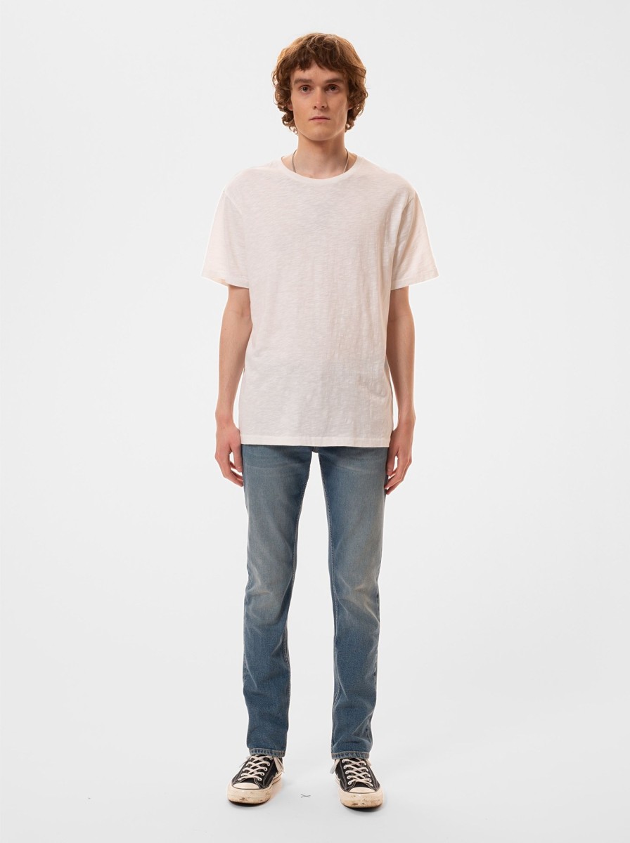 Herren Nudie Jeans | Nudie Jeans Roffe Offwhite | M