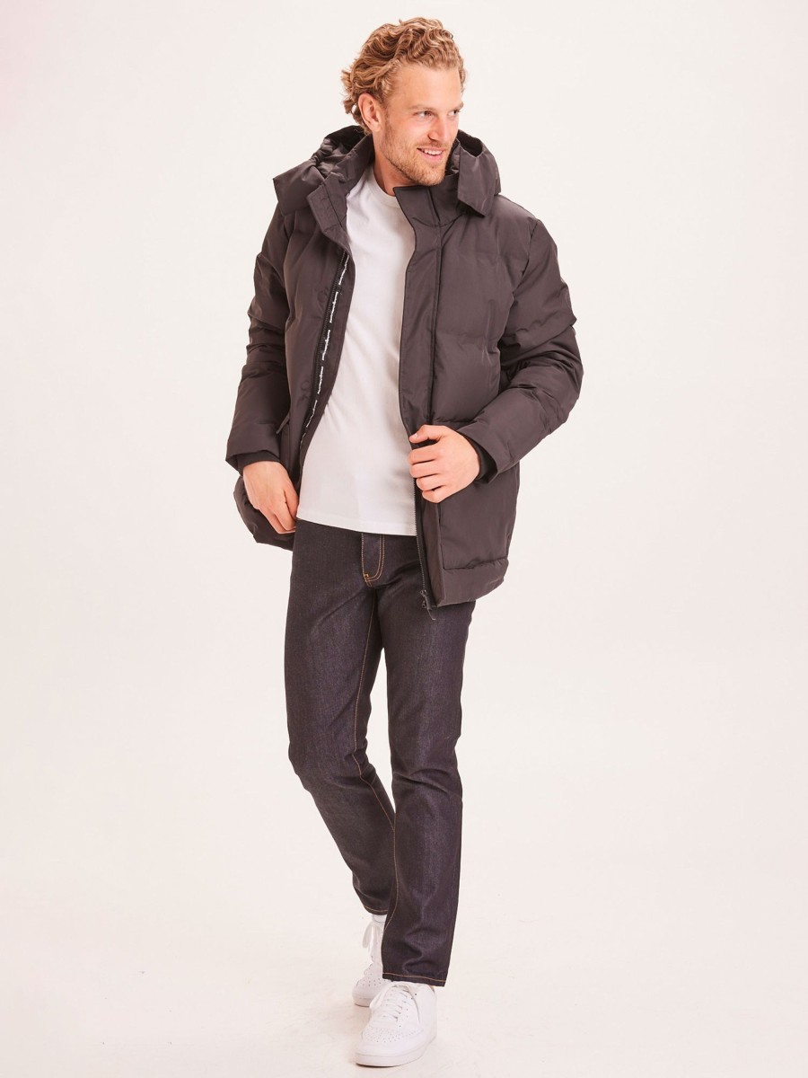 Herren Knowledge Cotton Apparel | Knowledge Cotton Apparel Fjord Puffer Jacket Black Jet | S