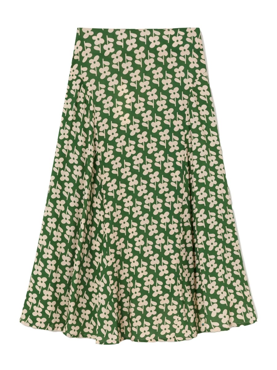 Damen Thinking MU | Thinking Mu Amelie Skirt Green Flower | 40