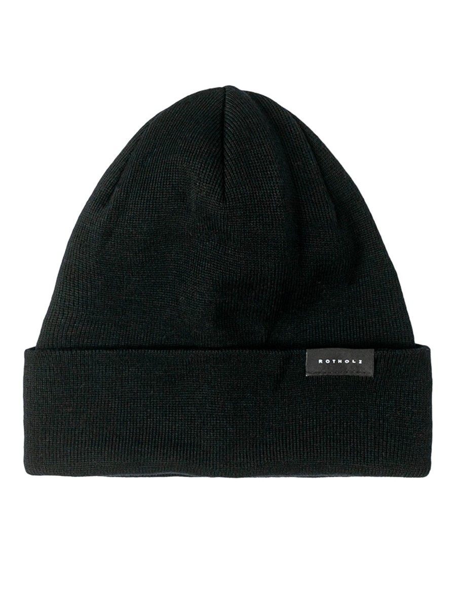 Herren Rotholz | Rotholz Classic Fine Merino Beanie Black | Onesize