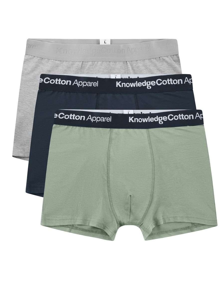 Herren Knowledge Cotton Apparel | Knowledge Cotton Apparel 3-Pack Underwear Lily Pad | S