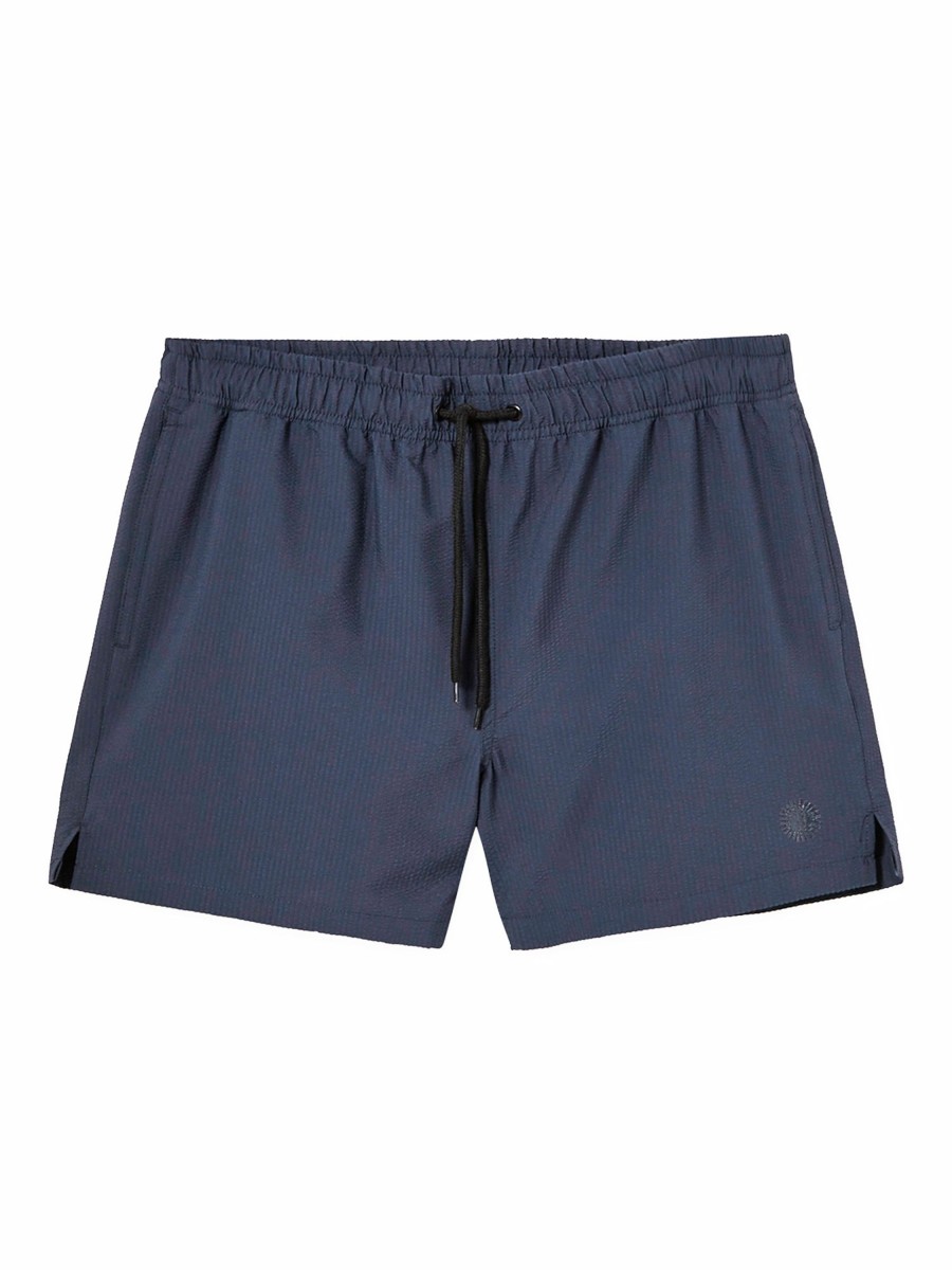 Herren Thinking MU | Thinking Mu Seersucker Limpopo Swimwear Navy | L