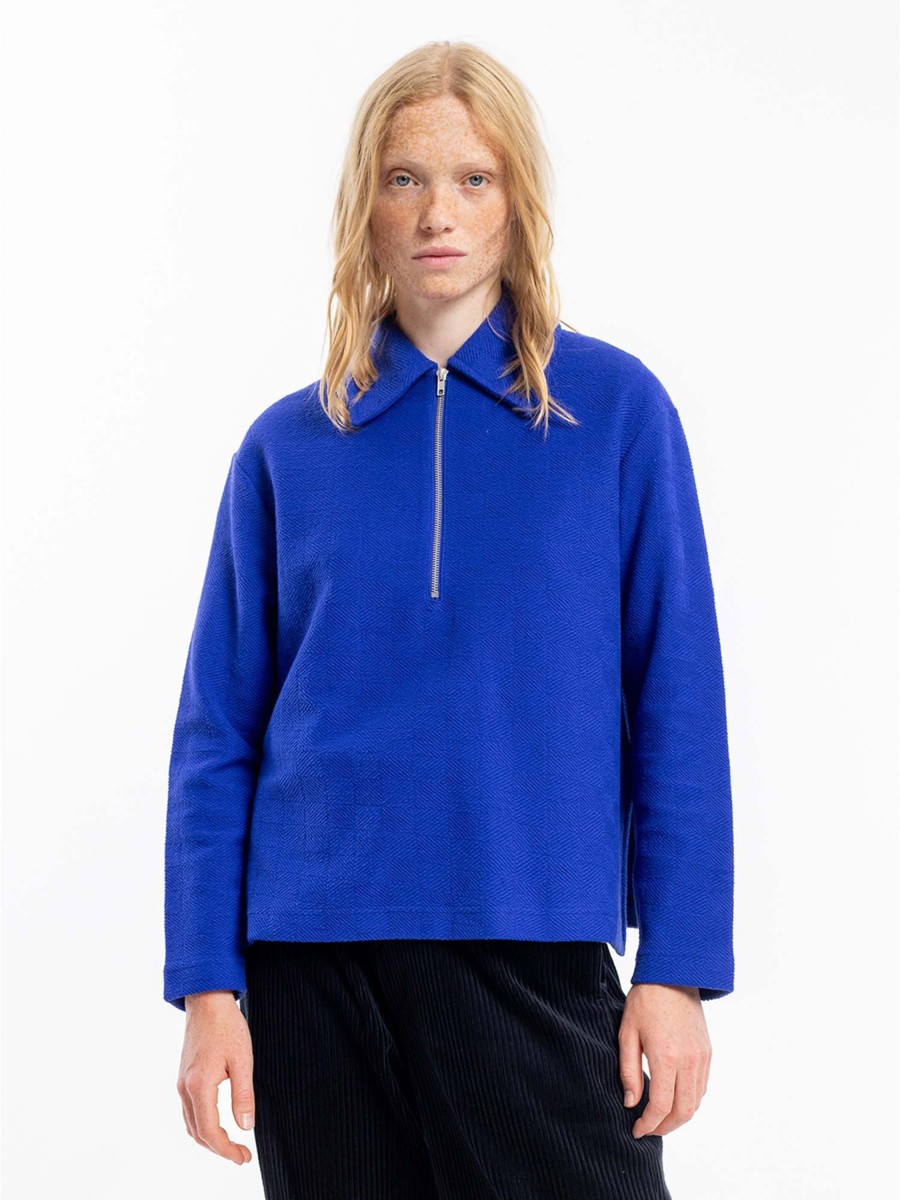 Damen Rotholz | Rotholz Relaxed Polo Sweatshirt Cobalt | Xs