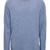 Herren Knowledge Cotton Apparel | Knowledge Cotton Field O-Neck Knit Blue Fog | Xl