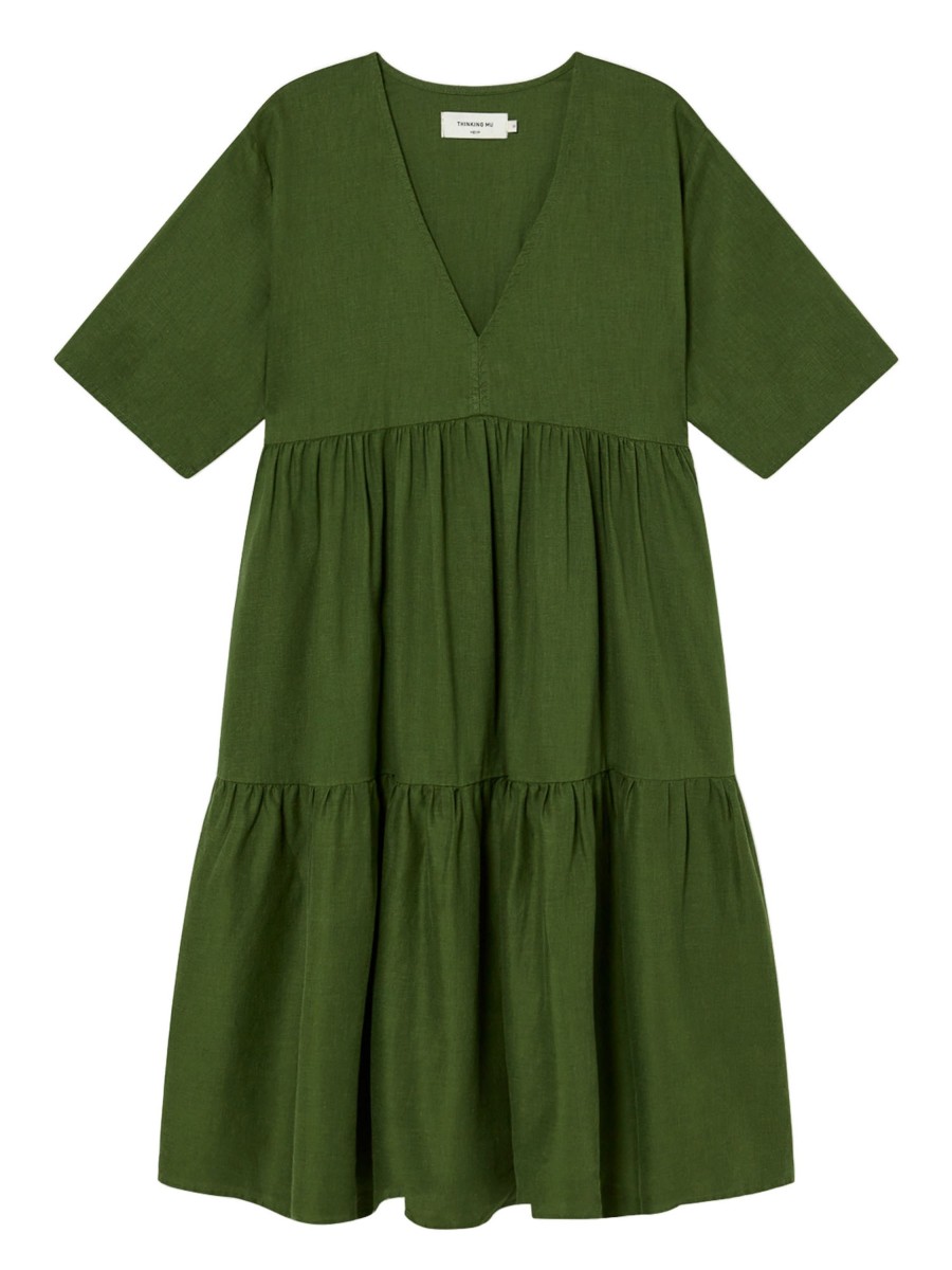 Damen Thinking MU | Thinking Mu Hemp Fresia Dress Green | S