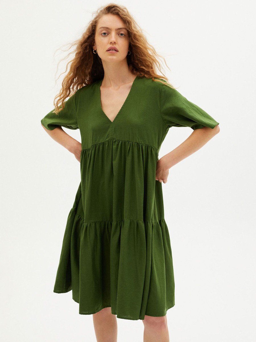 Damen Thinking MU | Thinking Mu Hemp Fresia Dress Green | S