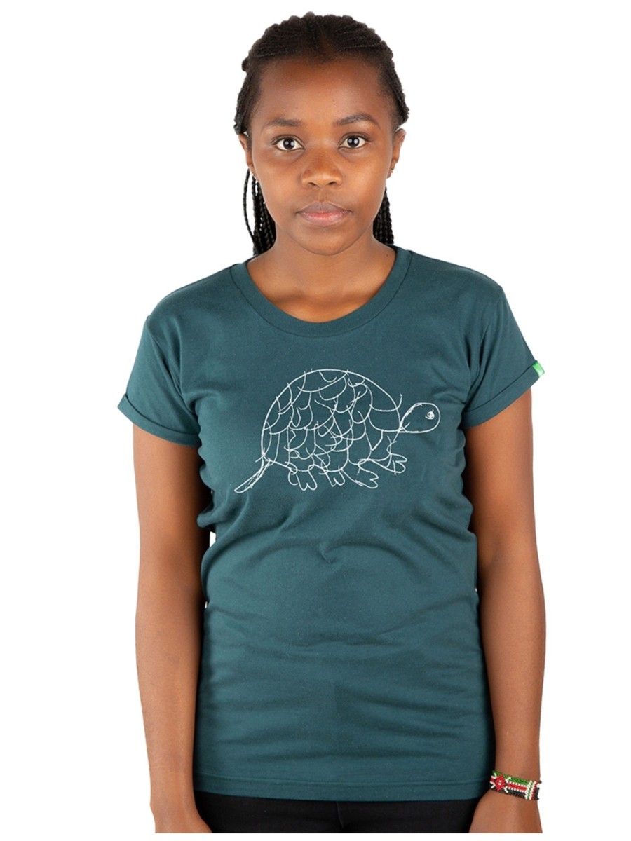 Damen Kipepeo Clothing | Kipepeo Clothing Damen Tortoise T-Shirt Dark Green | S