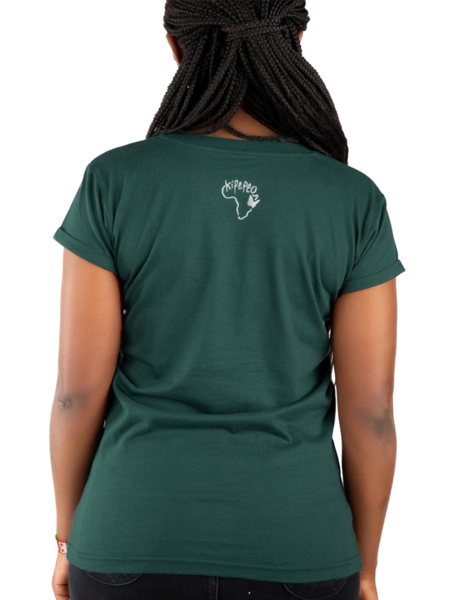 Damen Kipepeo Clothing | Kipepeo Clothing Damen Tortoise T-Shirt Dark Green | S