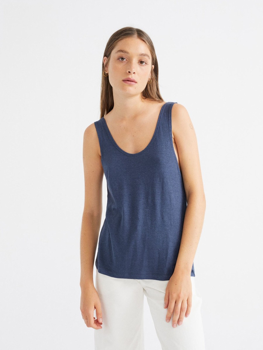 Damen Thinking MU | Thinking Mu Hemp Tank Top Navy | M