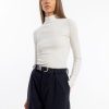 Damen Rotholz | Rotholz Longsleeve Mockneck Off White | Xs