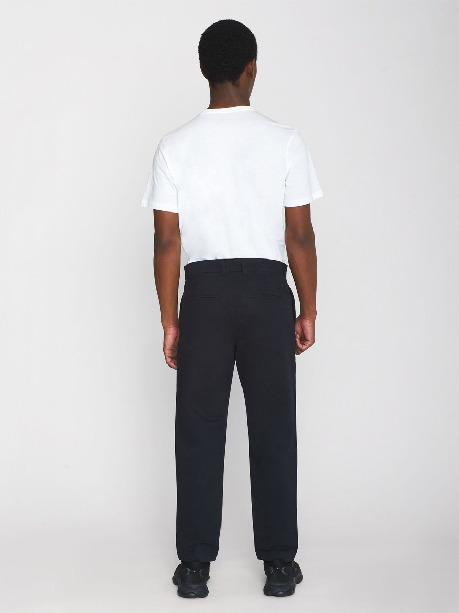 Herren Knowledge Cotton Apparel | Knowledge Cotton Apparel Chuck Regular Chino Twill Pants Black Jet | 31/32