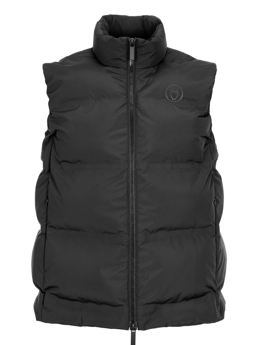 Herren Knowledge Cotton Apparel | Knowledge Cotton Apparel Puffer Vest For Men Black Jet | S