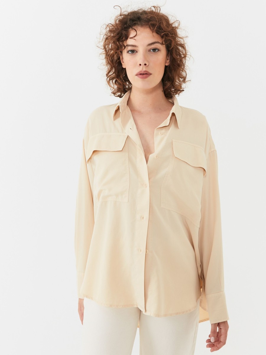 Damen NINE TO FIVE | Nine To Five Long Shirt #Glenn Sand | Xs