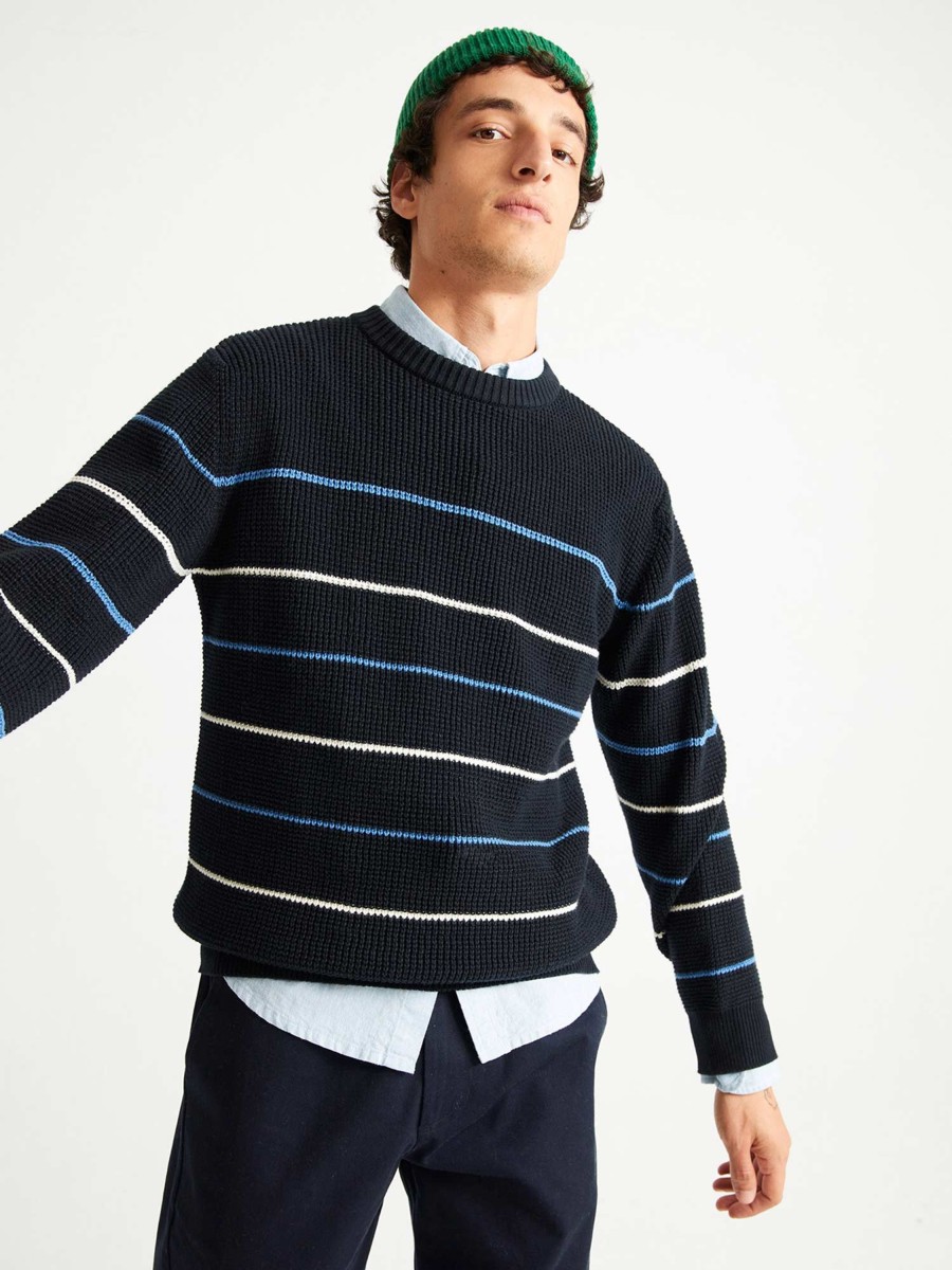 Herren Thinking MU | Thinking Mu Miki Knitted Sweater Navy | M