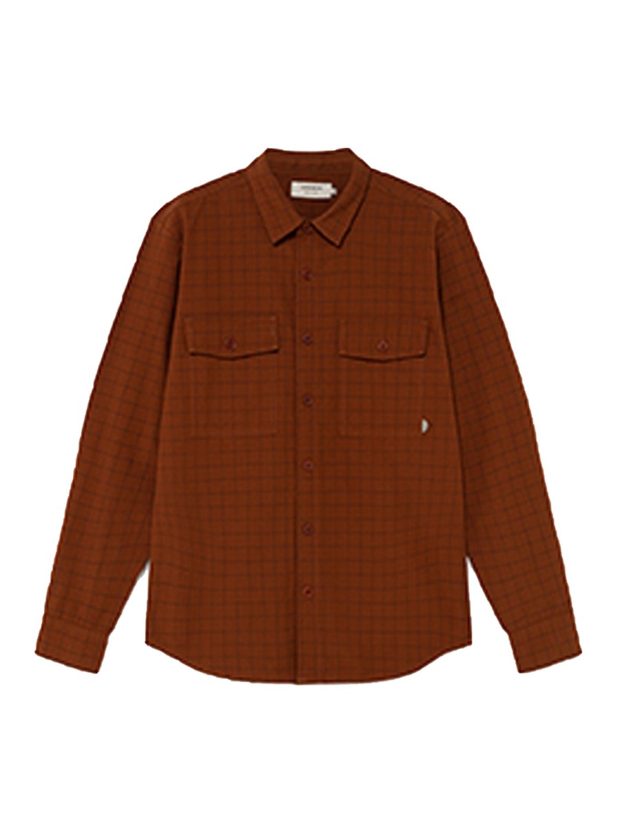 Herren Thinking MU | Thinking Mu Checks Chap Shirt Clay Red | M