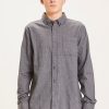 Herren Knowledge Cotton Apparel | Knowledge Cotton Apparel Elder Regular Fit Melange Flannel Shirt Dark Grey Melange | S