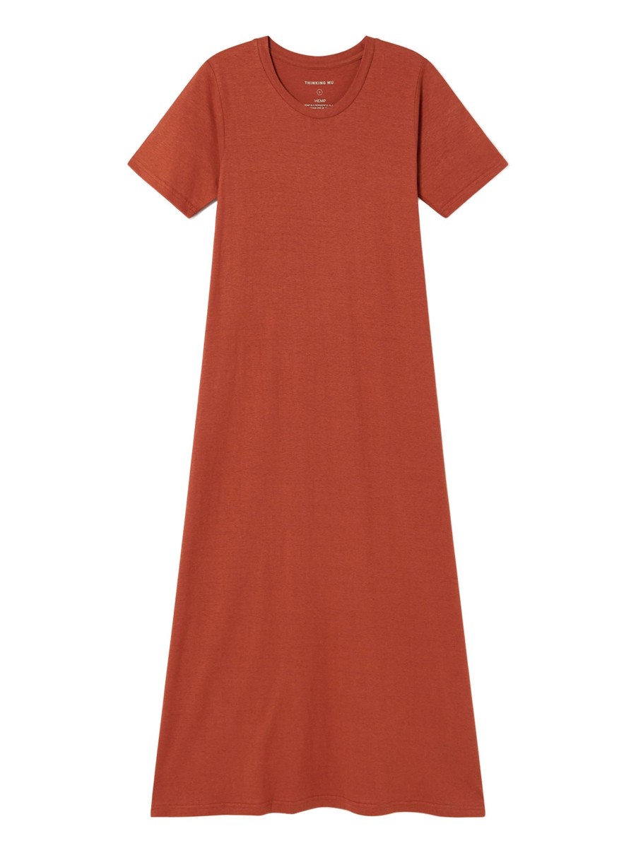 Damen Thinking MU | Thinking Mu Hemp Oueme Dress Clay Red | Xs