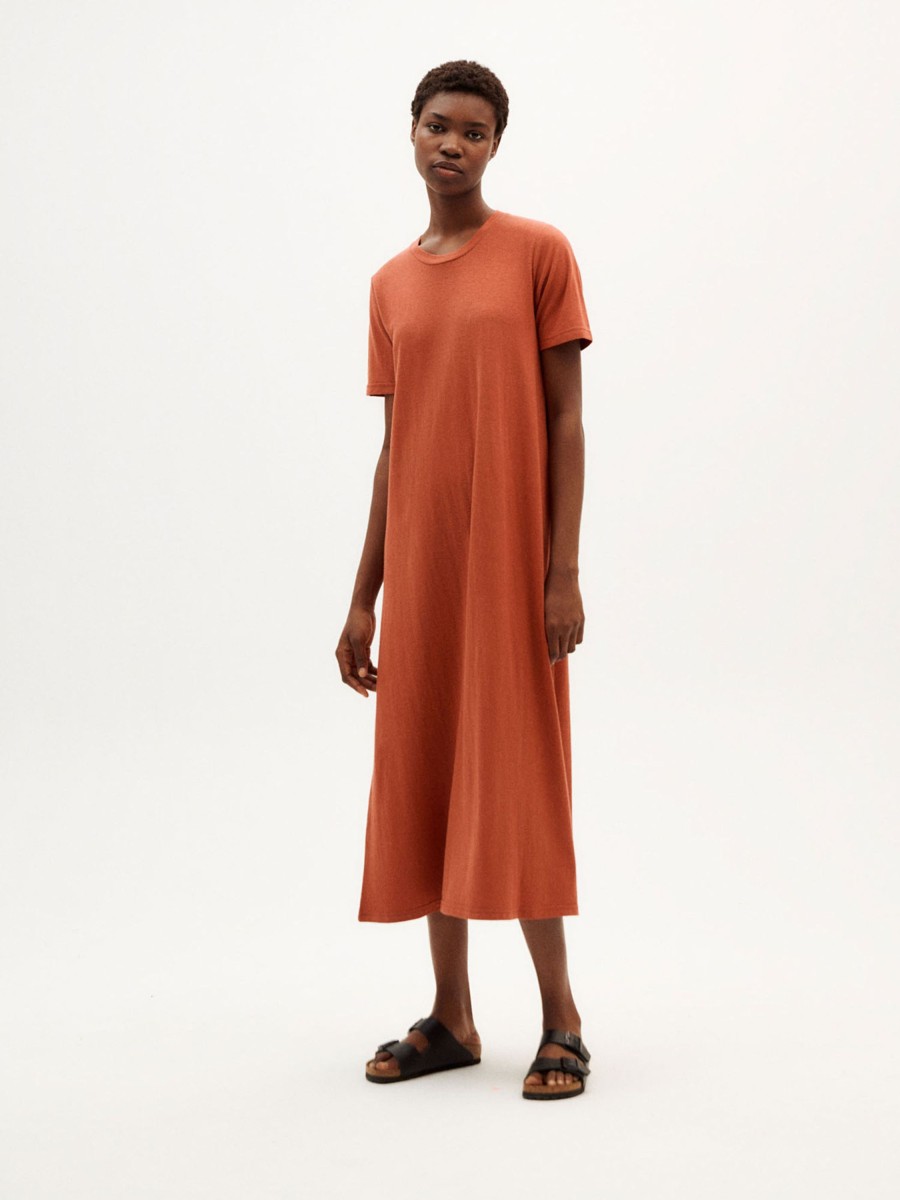 Damen Thinking MU | Thinking Mu Hemp Oueme Dress Clay Red | Xs