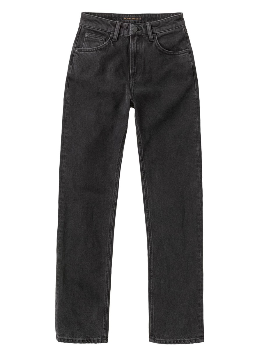 Damen Nudie Jeans | Nudie Jeans Straight Sally Black Sand | 29/30