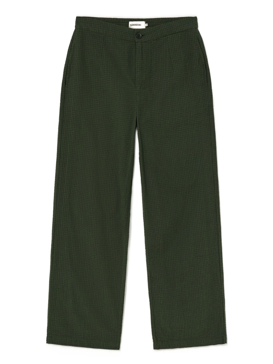 Damen Thinking MU | Thinking Mu Mariam Pants Green Seersucker Checks | 44