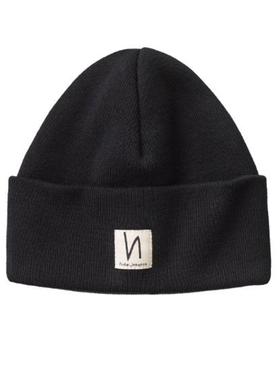 Herren Nudie Jeans | Nudie Jeans Falksson Beanie Black | Onesize