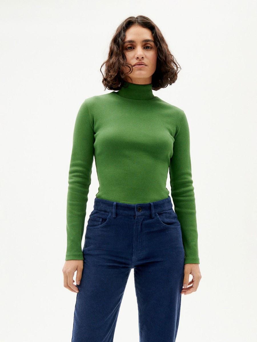 Damen Thinking MU | Rib Aine Top L/S Green | Xs