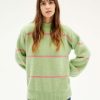 Damen Thinking MU | Thinking Mu Madi Striped Knitted Sweater Parrot Green | S