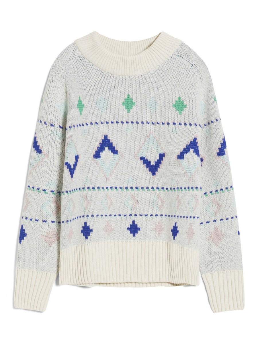 Damen ARMEDANGELS | Armedangels Holgaa Naive Fairisle Oatmilk-Apple Neon | Xs