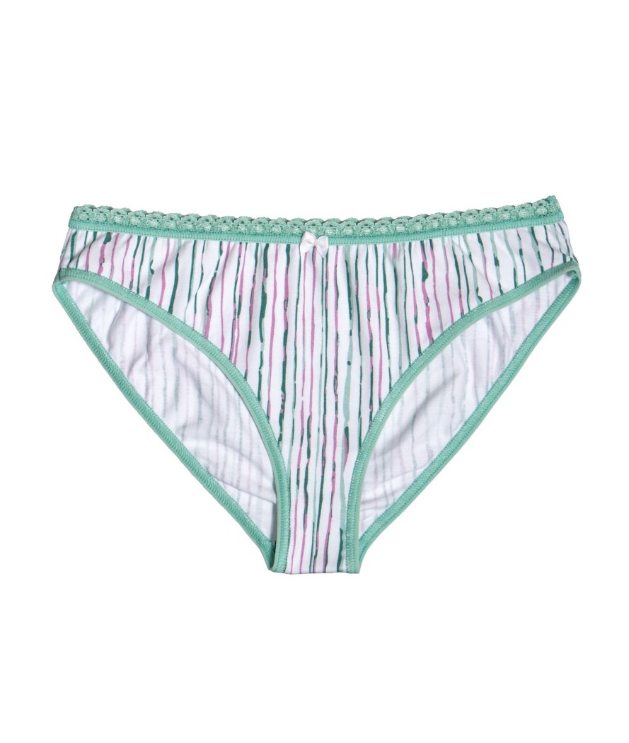 Damen VATTER | Vatter Bikini Slip Steady Suzie Mint Stripes Xs