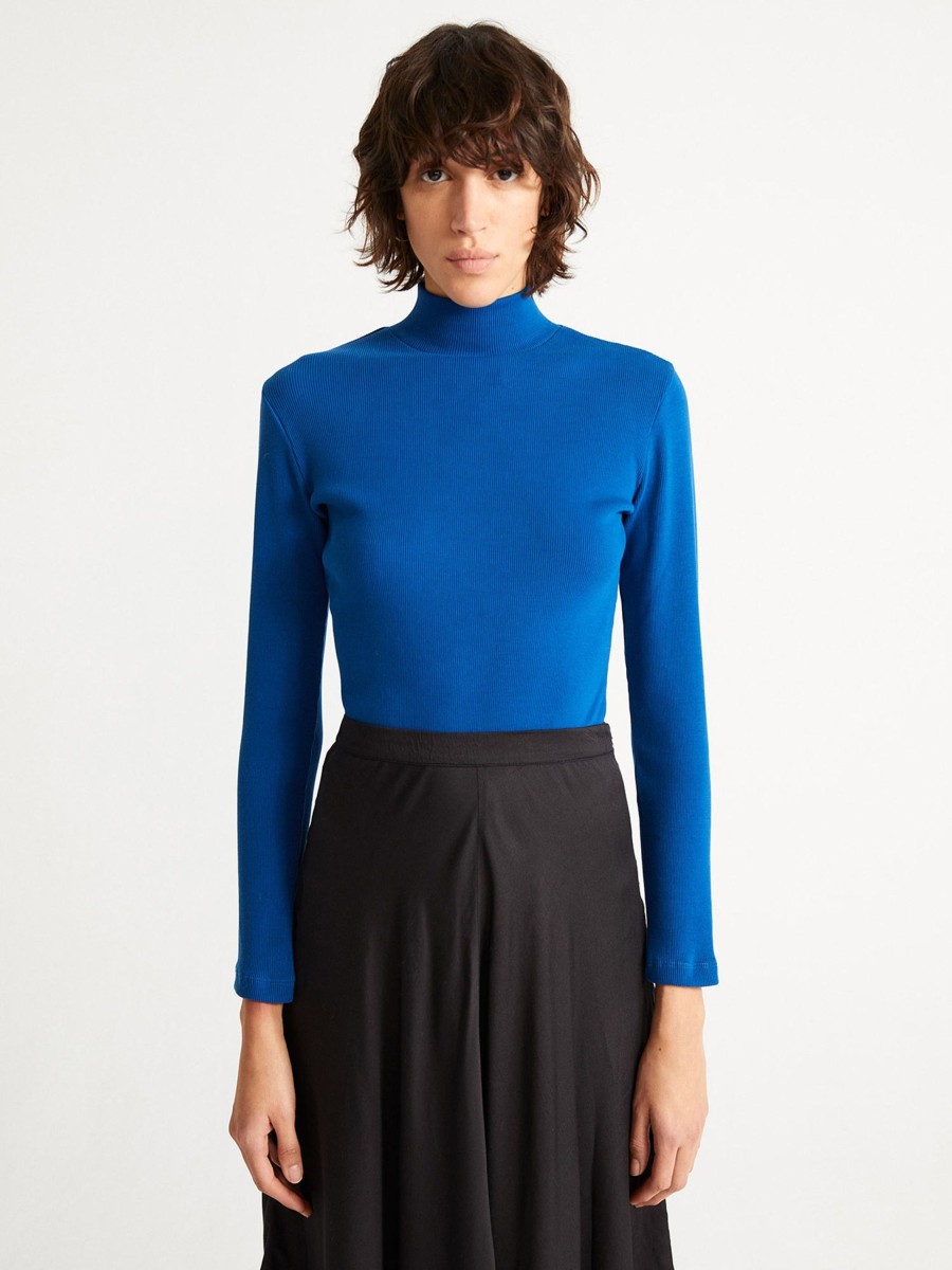 Damen Thinking MU | Rib Aine Top L/S Blue | L