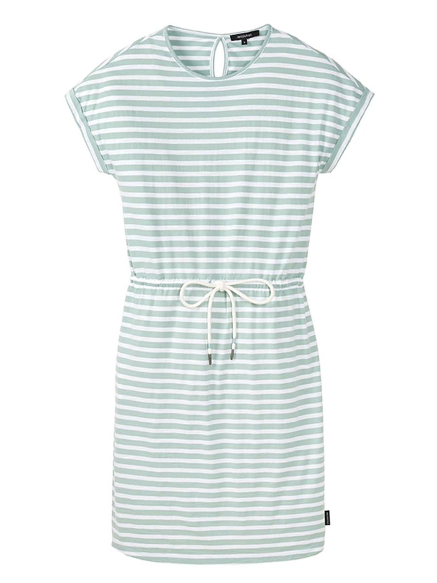 Damen recolution | Recolution Jersey Dress Vanilla Stripes Peppermint Green | L