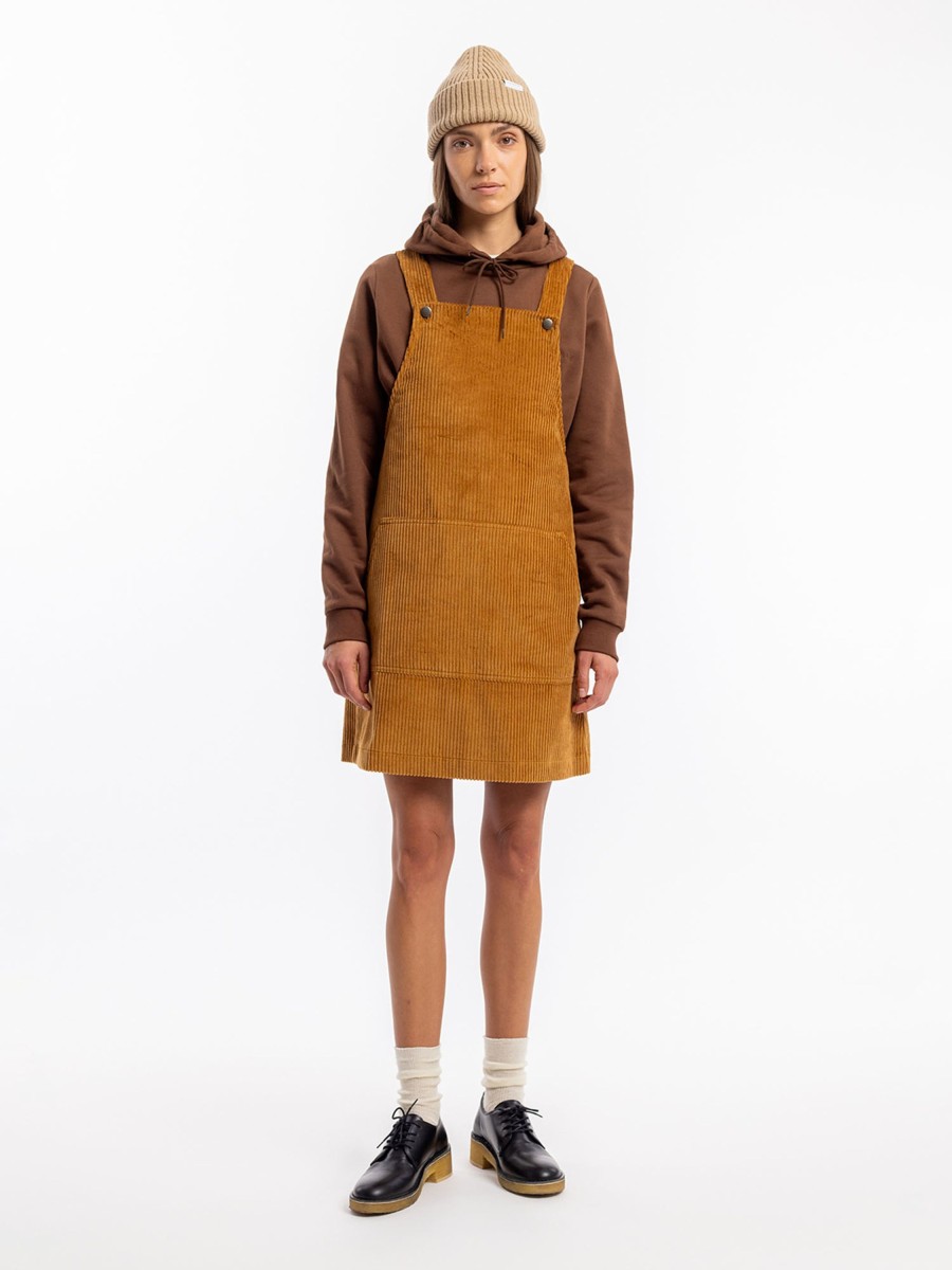 Damen Rotholz | Rotholz Dungaree Corduroy Dress Toffee | Xs