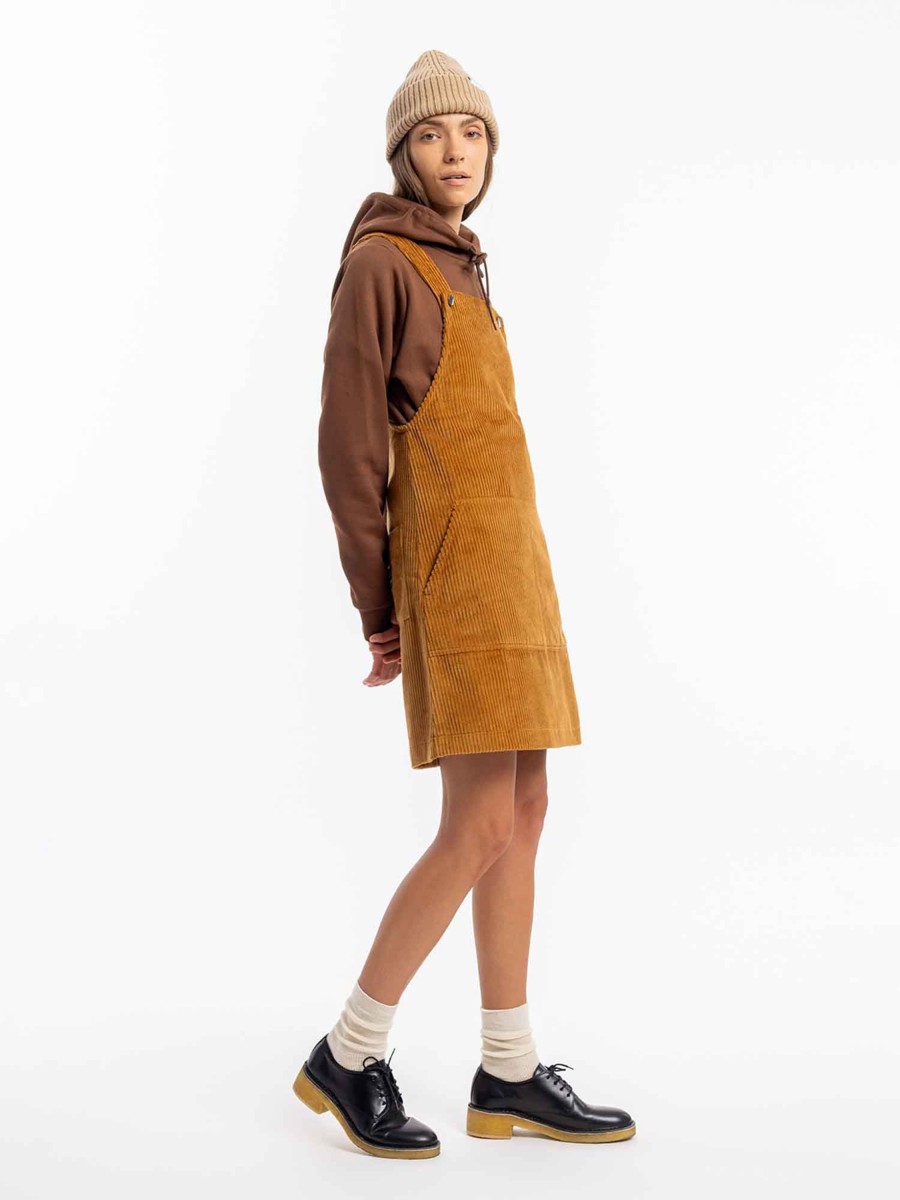 Damen Rotholz | Rotholz Dungaree Corduroy Dress Toffee | Xs