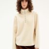 Damen Thinking MU | Thinking Mu Elsa Raw Fleece Sweatshirt Ivory | S