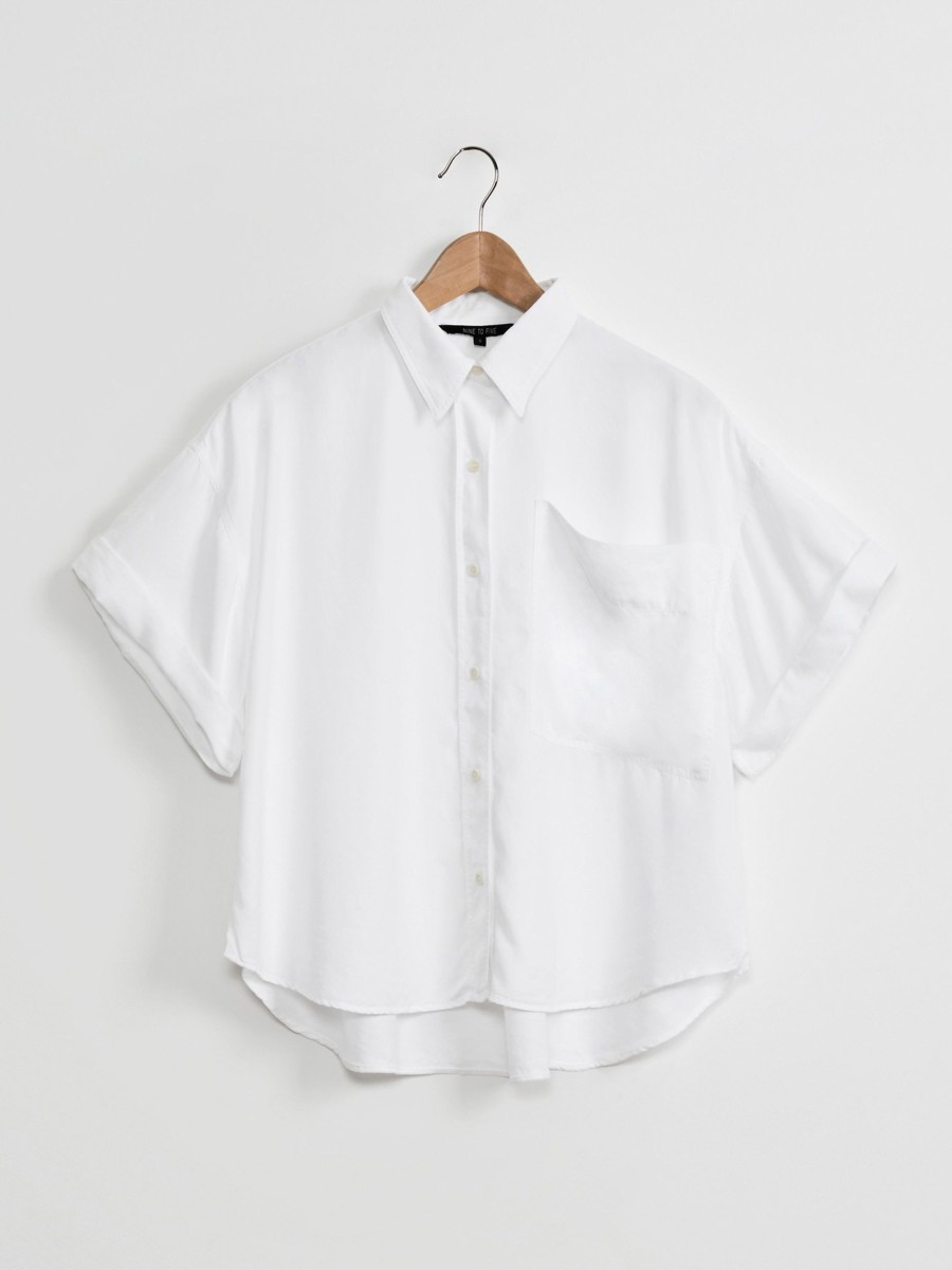 Damen NINE TO FIVE | Short Shirt #Aver White | S