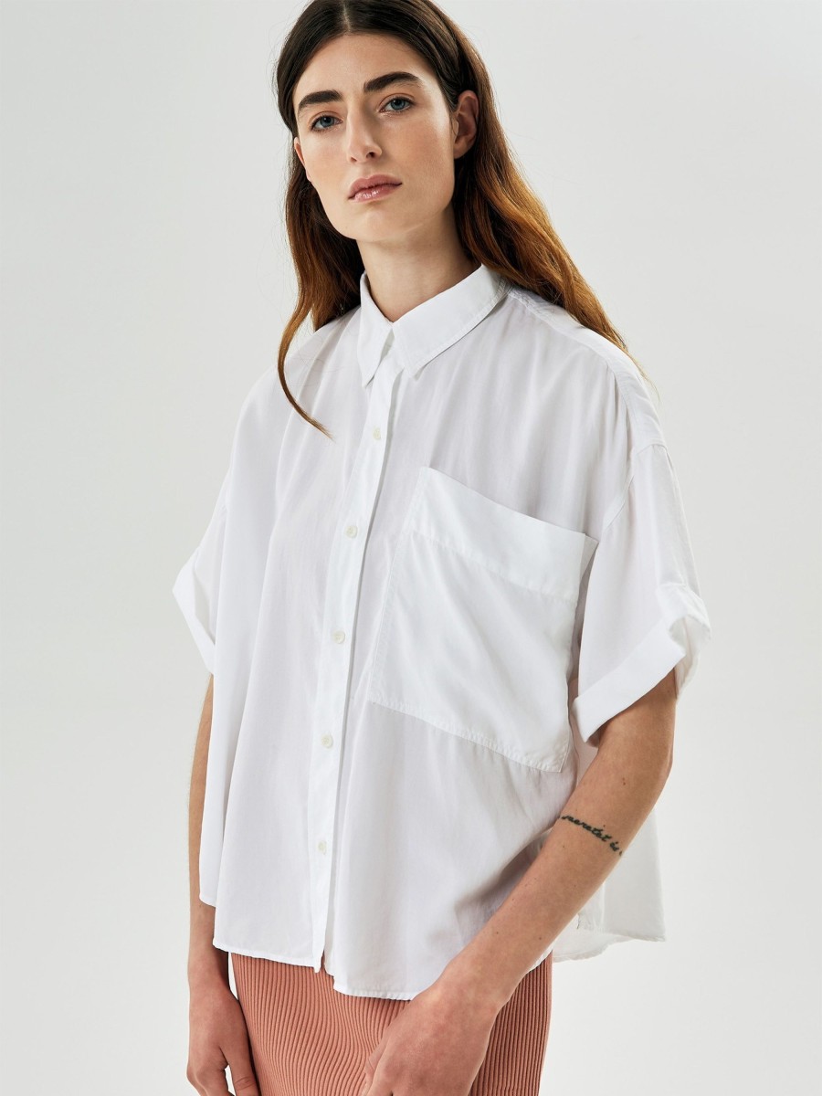 Damen NINE TO FIVE | Short Shirt #Aver White | S