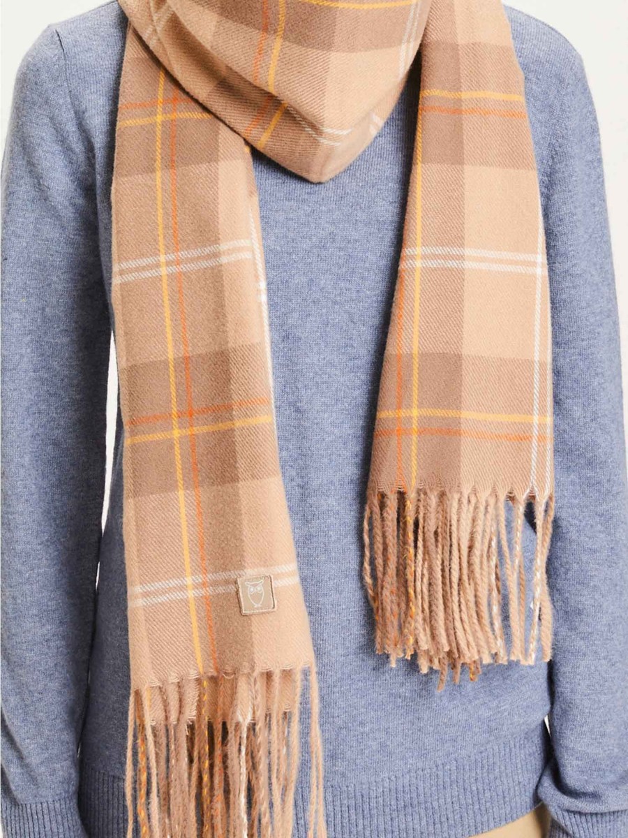 Damen Knowledge Cotton Apparel | Knowledge Cotton Apparel Madeline Woven Scarf Braun | Onesize